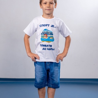 Dečije majice sa ilustracijama plivanje, sportanac, izaberi sport, dečiji sport, sportić, škola plivanja