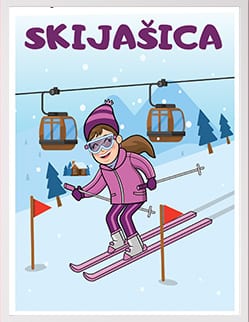 Poster devojčica skijašica. Izaberite postere za vaše mališane. Sportanac posteri